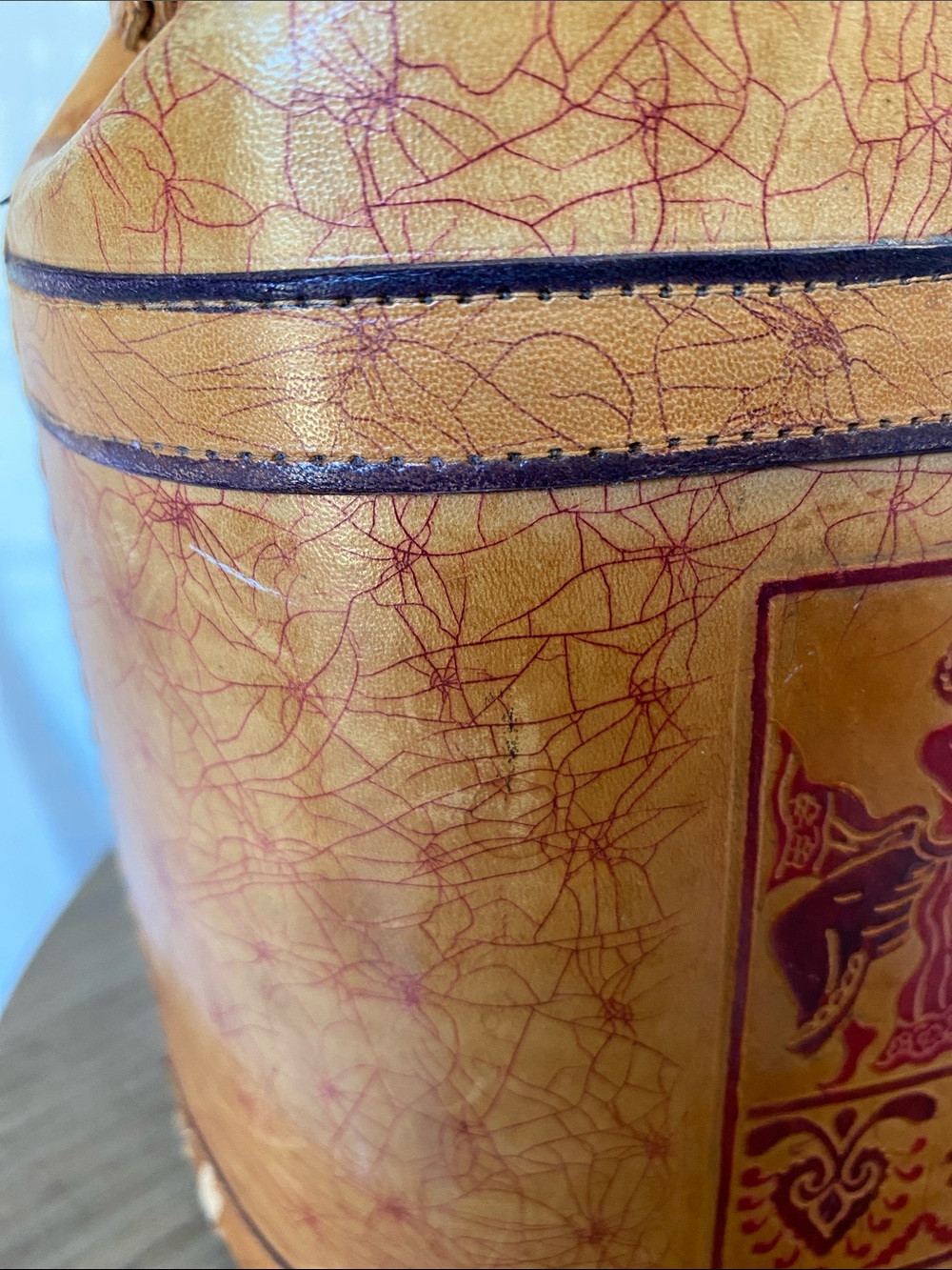 Vintage Hand Tooled Doctor Bag Doctors Medicine Bag Leather Handbag Purse - Picture 8 of 13